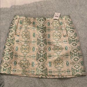 Jcrew skirt metallic detail size 2 NWT